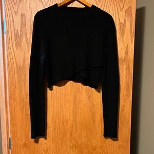 Joie Black Ribbed Crop Top